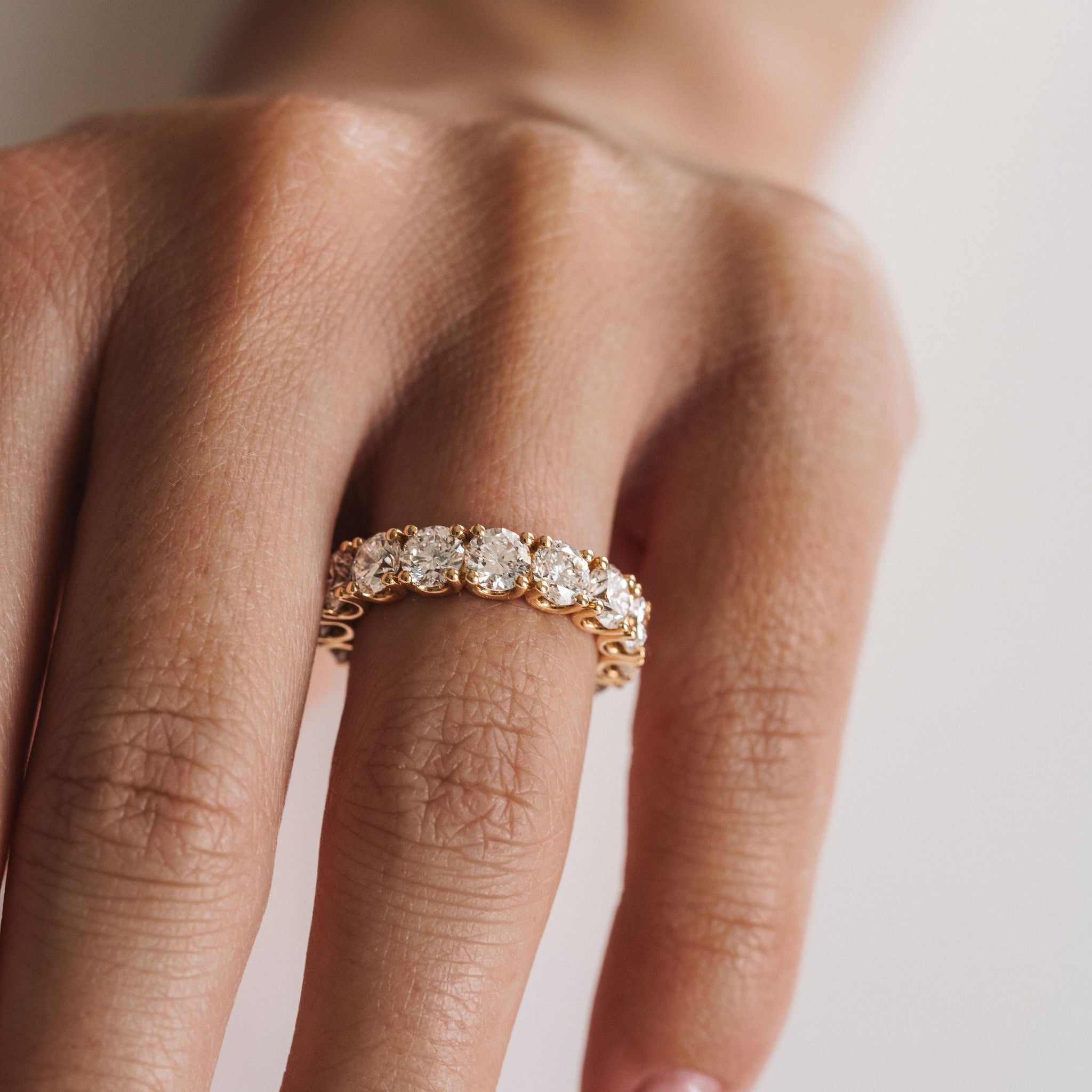 0.25 TCW Round Shaped Half Eternity Lab Grown Diamond Wedding Band